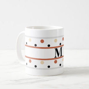 Monogram Terra Cotta Sand Polka dots Kaffemugg