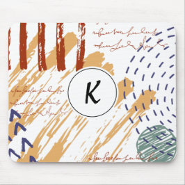 Monogram Terracotta Abstrakt Doodle Musmatta