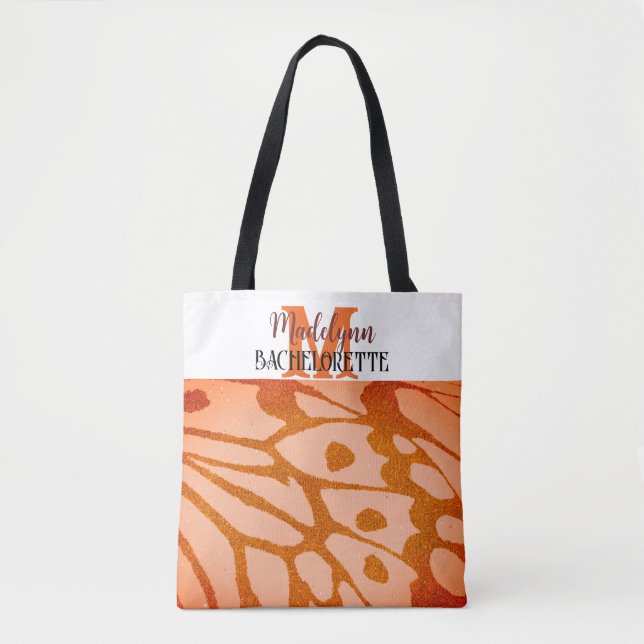 Monogram Terracotta Butterfly Vinge Bridesmaid Tygkasse (Framsida)
