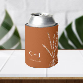 Monogram Terracotta Simple Botanical Wedding Favor