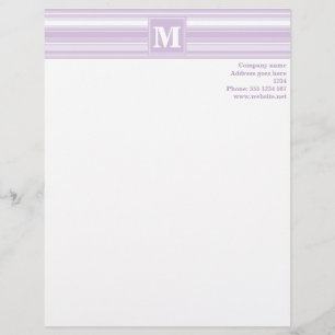 Monogram thistel lila rand brevhuvud