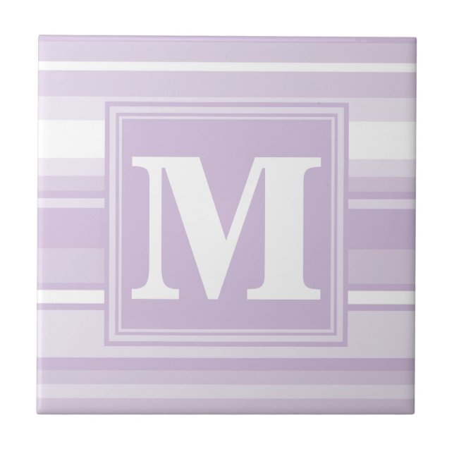 Monogram thistel lila rand kakelplatta (Framsidan)