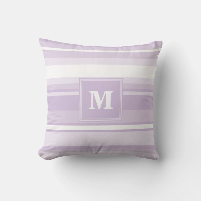 Monogram thistel lila rand kudde (Framsida)