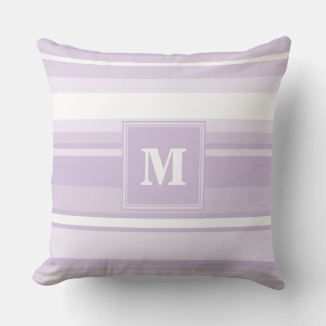 Monogram thistel lila rand kudde (Framsida)