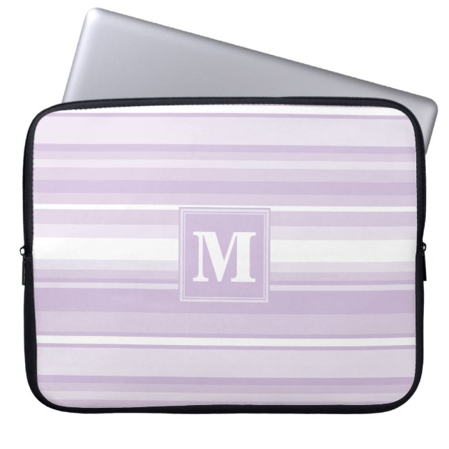 Monogram thistel lila rand laptop fodral (Framsidan)