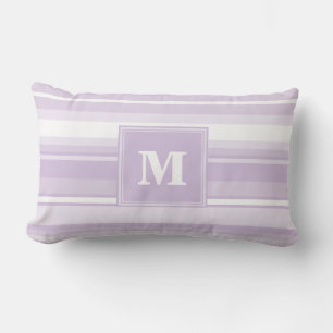 Monogram thistel lila rand lumbarkudde