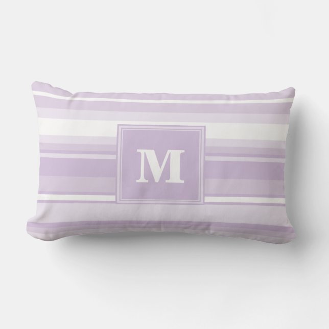 Monogram thistel lila rand lumbarkudde (Framsida)