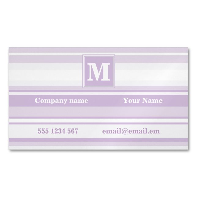 Monogram thistel lila rand visitkortmagnet (Framsida)