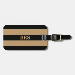 Monogram Three Svart Rand på Kamel Brun Bagagebricka