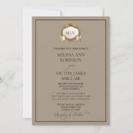 Monogram topp bröllopsinbjudan inbjudningar