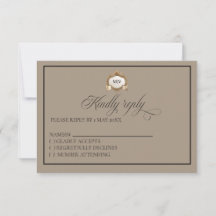 Monogram topp RSVP-kort