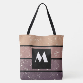 Monogram Tote Bag - Stripe & Personlig Tygkasse