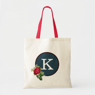 Monogram Tote för rött vitt blått Eleganten Ro Mön Tygkasse