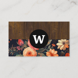 Monogram Trä Grain BLOMMÖNSTER Visitkort