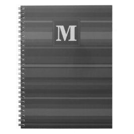 Monogram träkol rand anteckningsbok
