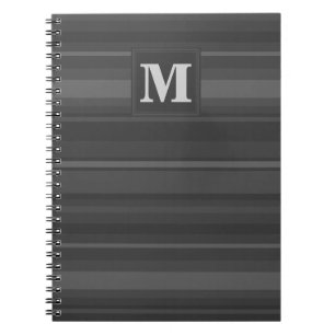 Monogram träkol rand anteckningsbok