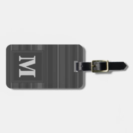 Monogram träkol rand bagagebricka