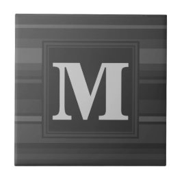 Monogram träkol rand kakelplatta