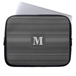 Monogram träkol rand laptop fodral