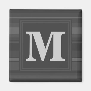 Monogram träkol rand magnet
