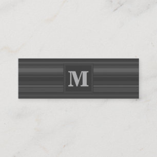Monogram träkol rand mini visitkort