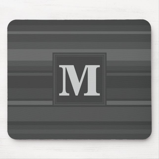 Monogram träkol rand musmatta (Framsidan)
