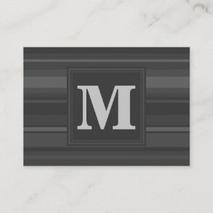 Monogram träkol rand visitkort