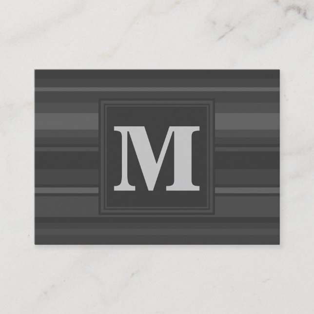 Monogram träkol rand visitkort (Framsida)