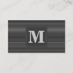 Monogram träkol rand visitkort
