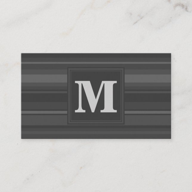 Monogram träkol rand visitkort (Framsida)