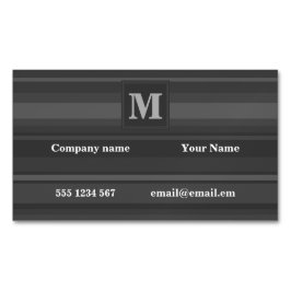 Monogram träkol rand visitkortmagnet