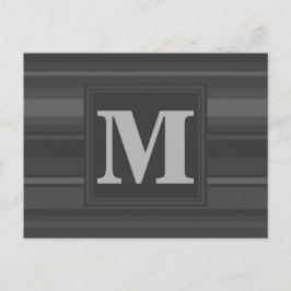 Monogram träkol rand vykort