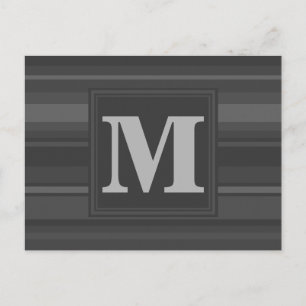 Monogram träkol rand vykort