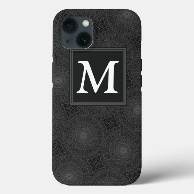 Monogram träkolcirklar mönster Fodral-Mate iPhone (Baksida)