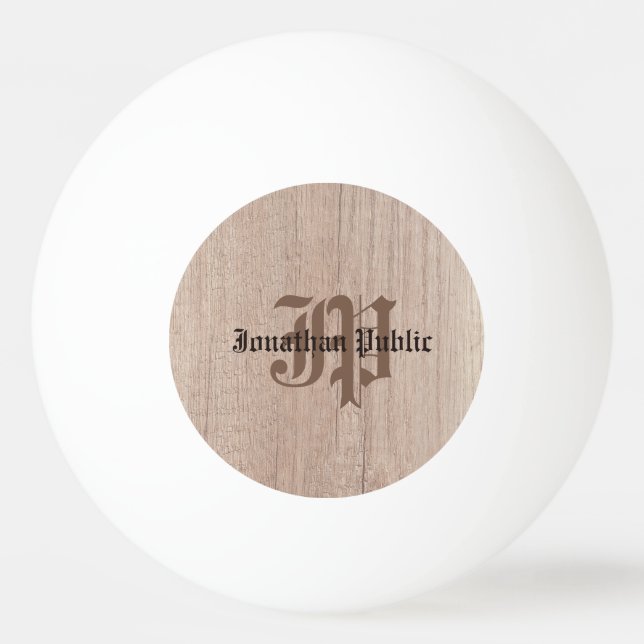 Monogram-träskivor ser gammal skriptmall pingisboll (Framsidan)