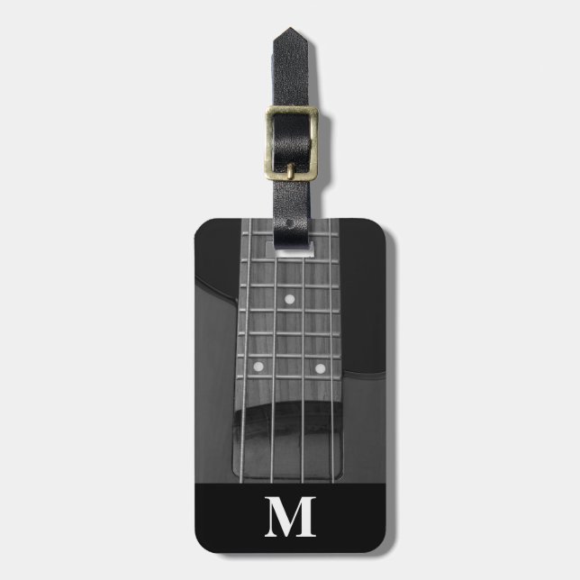 Monogram Travel Music Electric Bass Guitar Bagagebricka (Vertikal Framsida)