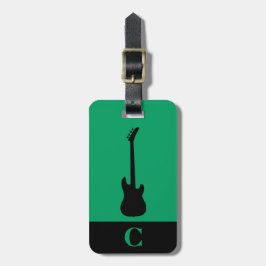 Monogram Travel Music Electric Bass Guitar Grönt Bagagebricka