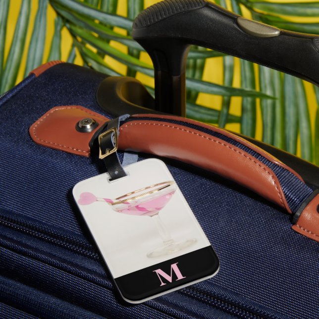 Monogram Travel Rosa Hjärtas Dag Cocktail Bagagebricka (Framsida Insitu 1)