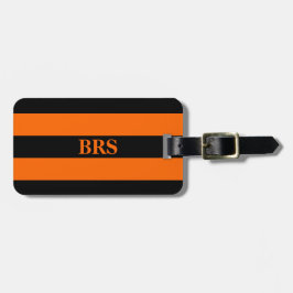 Monogram Tre Svarta Ränder på Orange Bagagebricka