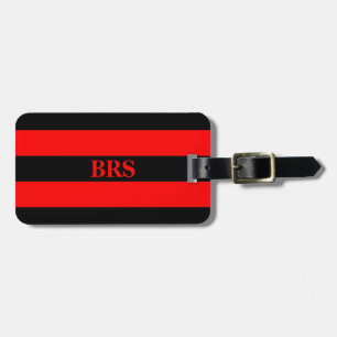 Monogram Tre Svarta Ränder på Röd Bagagebricka