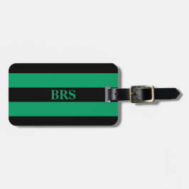 Monogram tre svarta ränder på Shamrockgrön Bagagebricka