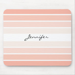 Monogram Trendig Coral Pastel Minimalist Mousepad Musmatta
