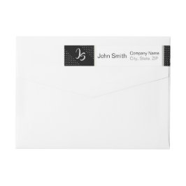 Monogram Trendig Geometric Black Mönster Etikettband