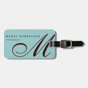 Monogram Trendig Modern Lägg till ditt namn Bagagebricka