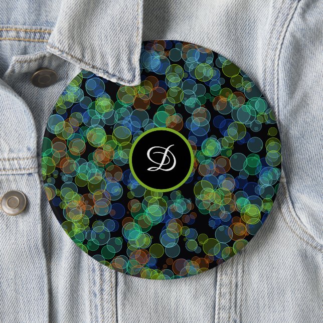 monogram trendig retro polka dots knapp (In Situ)