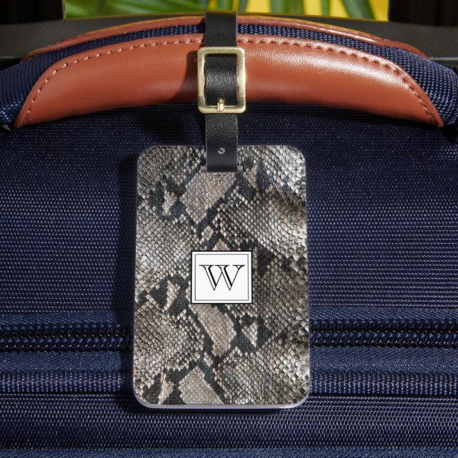 Monogram Trendig Snake Skin - Rik Elegant Mode Bagagebricka (Framsida Insitu 2)