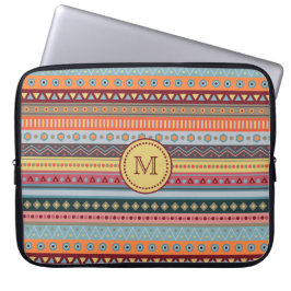 Monogram Tribal Colorful Neoprene Laptop sleeve