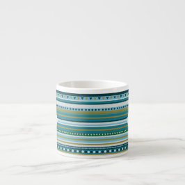 Monogram Tribal Teal Blue Mönster Espresso Mugg Espressomugg
