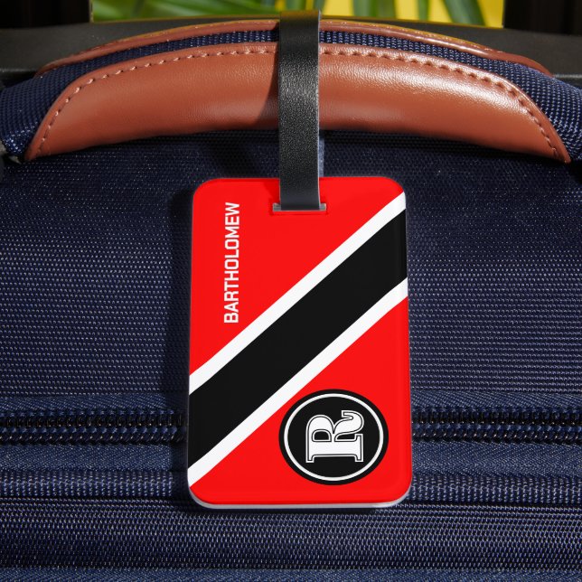 Monogram Triinidad och Tobago Flagga Bagagebricka (Baksida Insitu 4)