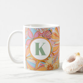 Monogram Trippy Nostalgic Blommigt Mood Kaffemugg